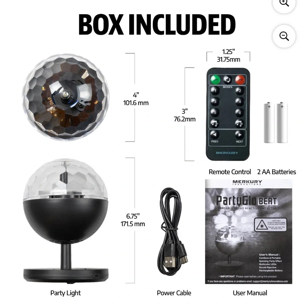 Spinning Party Light - Black